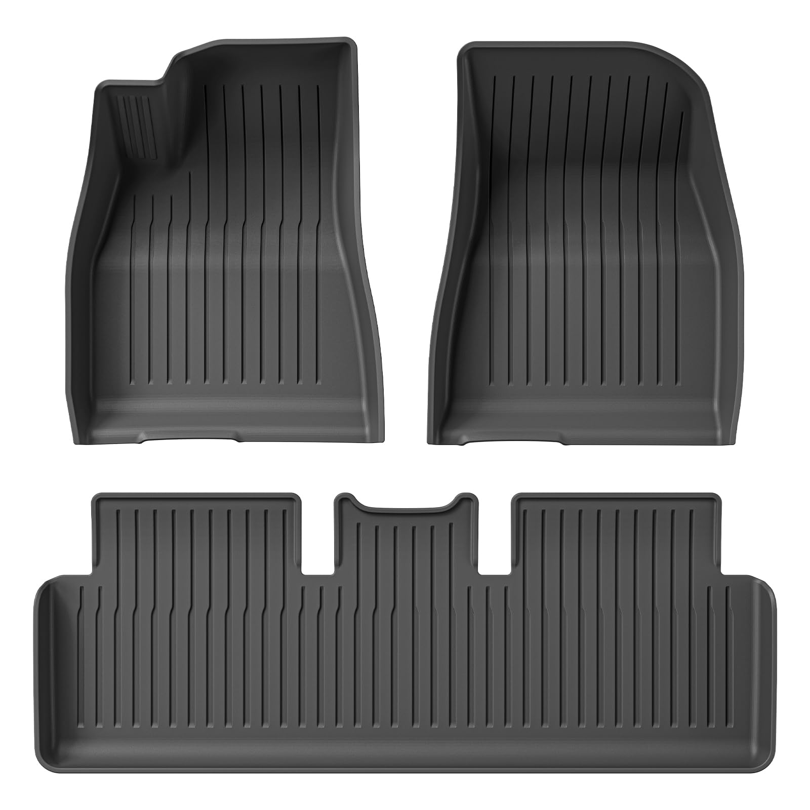 GAFAT Fussmatten für Neu Tesla Model 3 2026-2024 (Standard & Premium), TPE Allwetter-Fußmatten für Model 3 Highland 2025 Gummimatten OEM Original 3D-Scan, Extra Hoher Rand 6-10 cm, Leicht zu Reinigen