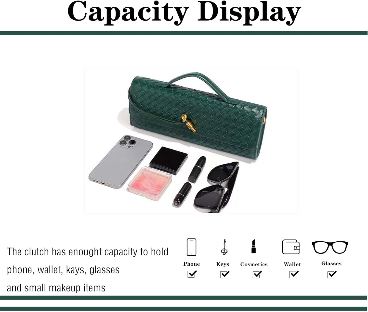 Handmade Woven Evening Bag for Women Casual Clutch Purse Leather Shoulder Handbag Fashion Crossbody Bag - Image 5