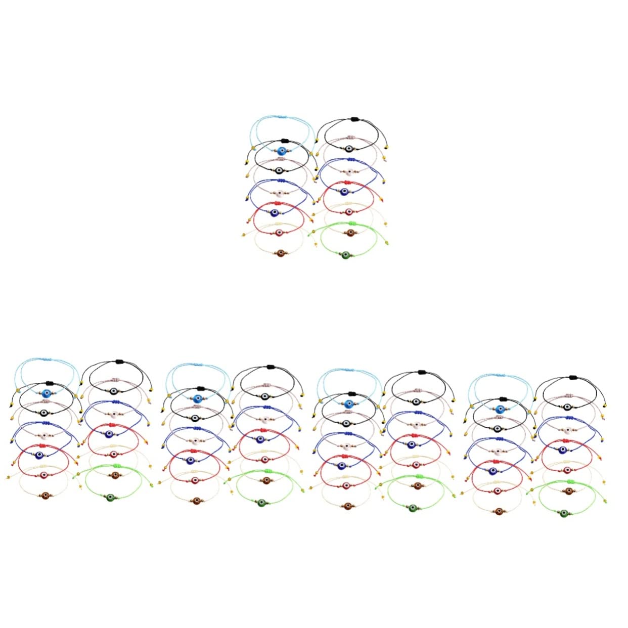 Beaupretty 60piezas Pulsera Ajustable De Ojo Turco Joyería De Amuleto Para Hombres Mujeres y Niño Niña Para y Uso Diario