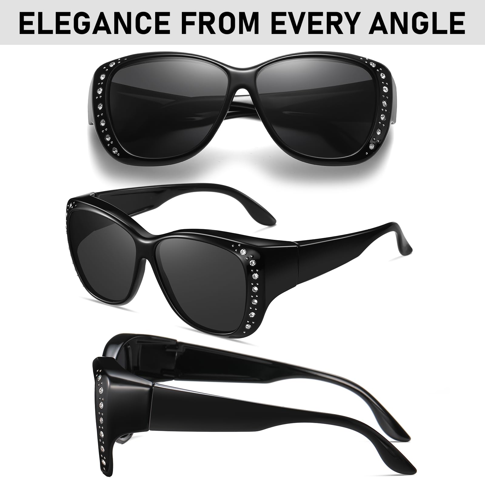 HAOLOTA Polarisierte Sonnenbrille für Damen und Herren, modische quadratische Form, UV-Schutz