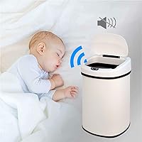 Vista 5 de Bote de basura automático de acero inoxidable de 13.2 galones con sistema de control de olores, sensor de movimiento semicircular sin tacto de 50