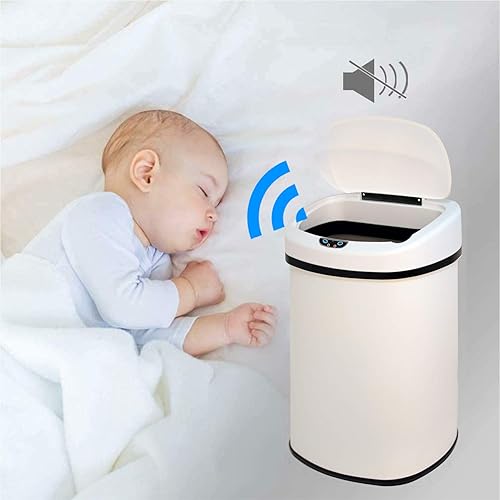 Miniatura 5 de Bote de basura automático de acero inoxidable de 13.2 galones con sistema de control de olores, sensor de movimiento semicircular sin tacto de 50