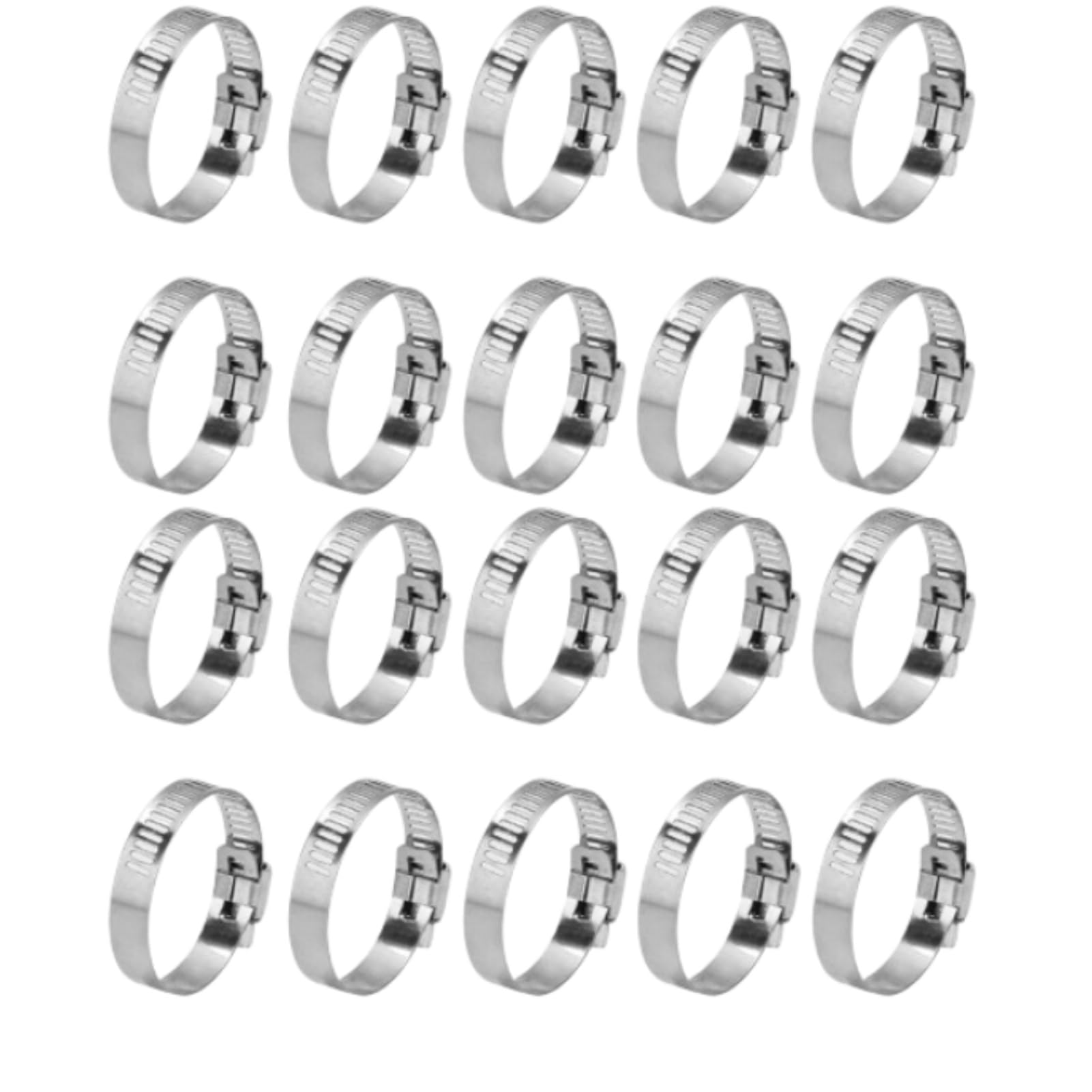 20PCS Hose Clamps, Stainless Steel Adjustable Pipe Hose Pipe Repair Clamp for 20-35mm Hose for Plumbing Automotive and Mechanical