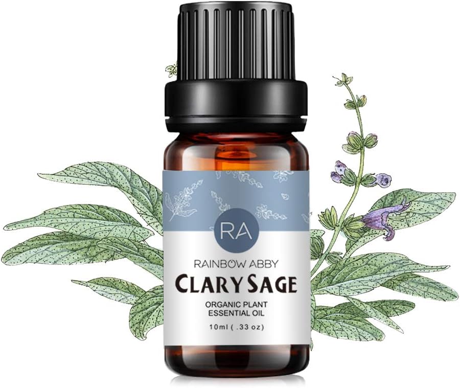Clary Sage Essential Oil 10ml (0.33oz) - 100% Pure Premium Grade for Aroma Diffuser, Massage