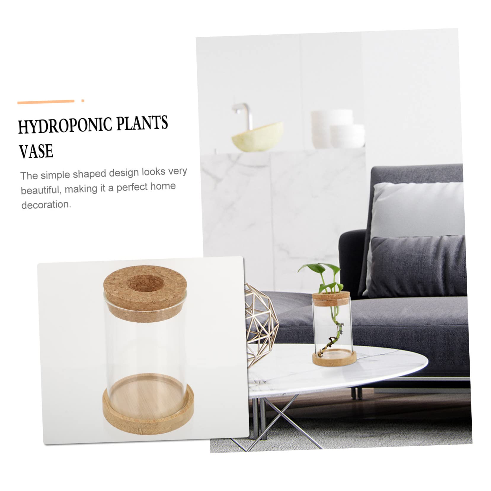 TOPBATHY 3 Ensembles Bouteille Éco Terrarium Végétal Propagé Vases pour Centres De Table Terre Cuite Décoration De La Maison Tuyau Bureau De Pots De Fleurs en Bois Transparent 2 Pièces * 3