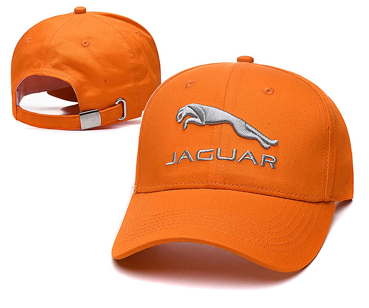 Yoursport Fit Jaguar Hat 3D Embroidered Baseball Cap Men Women Adjustable Hat Travel Cap, Fit Orange