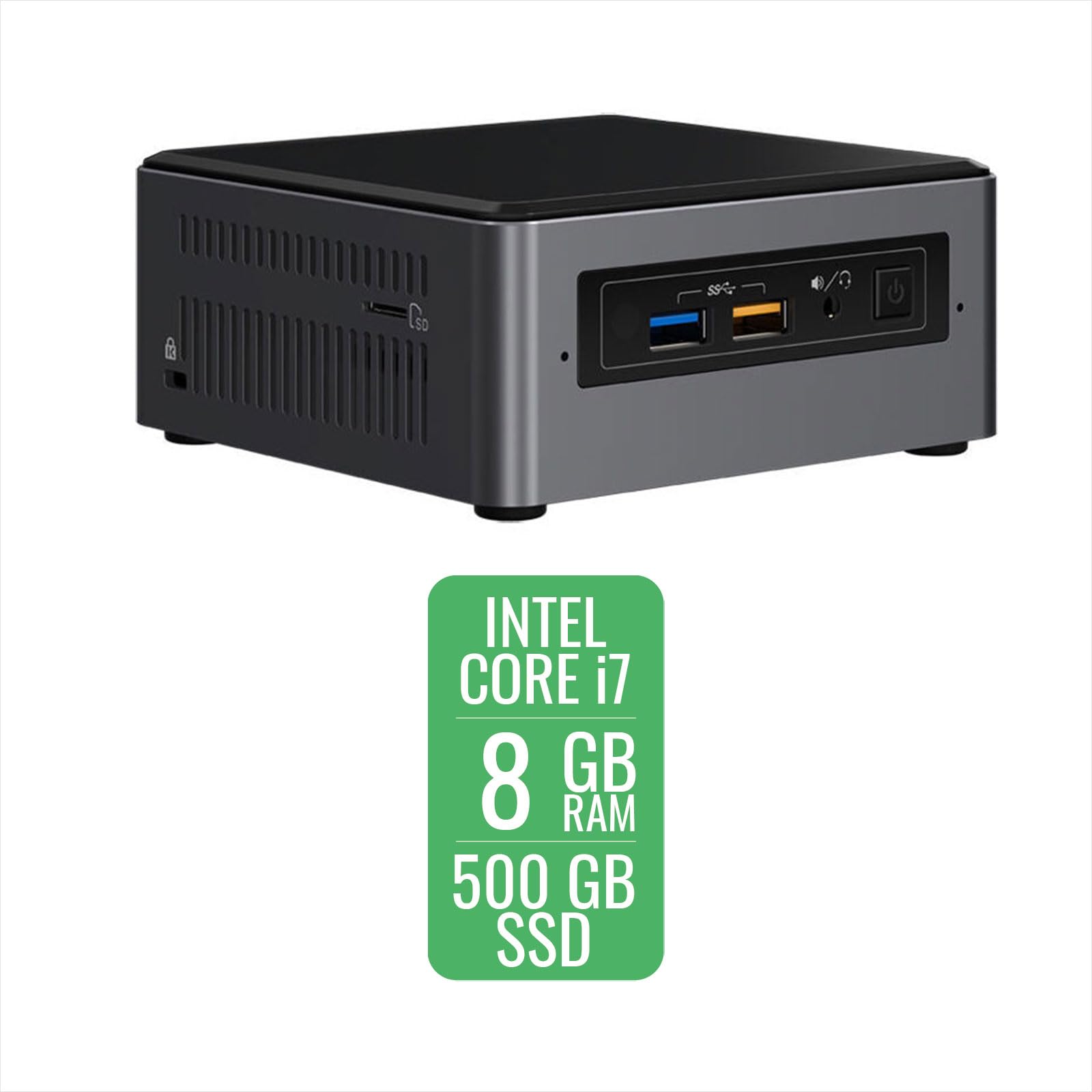 Intel NUC 7 NUC7I7BNH, Mini Pc Intel Core i7-7567U, Ram 8 GB, SSD 500 GB, Scheda Grafica Integrata, Hdmi, Win 11 Pro Preinstallato + Libre Office (Ricondizionato)