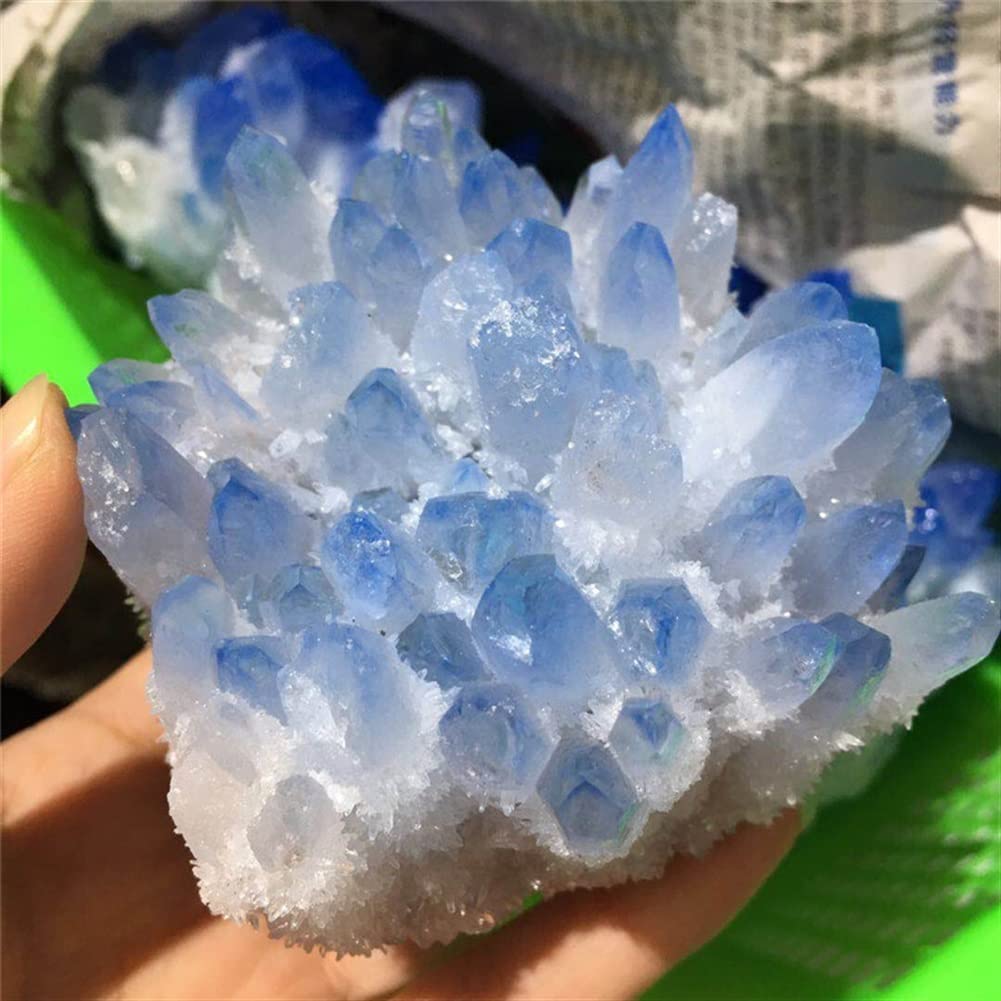 Amazon.co.jp: 天然水晶の原石 美しい天然ブルークリスタルクラスター