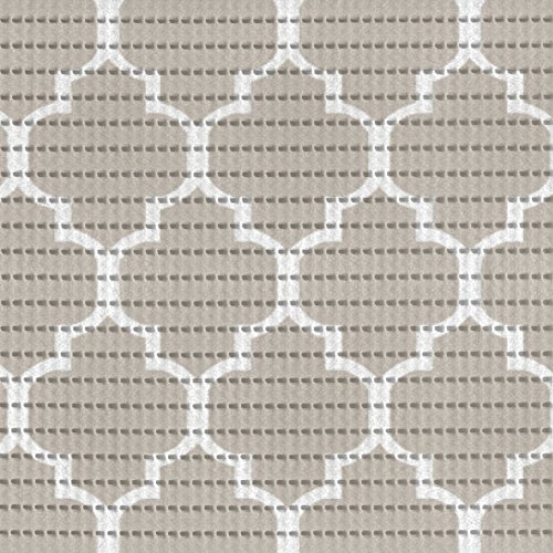 Venilia Venisoft 54718 Soft Foam Mat Cross Non-Slip Flooring Shower Mat PVC Polyester Taupe White 65 x 200 cm