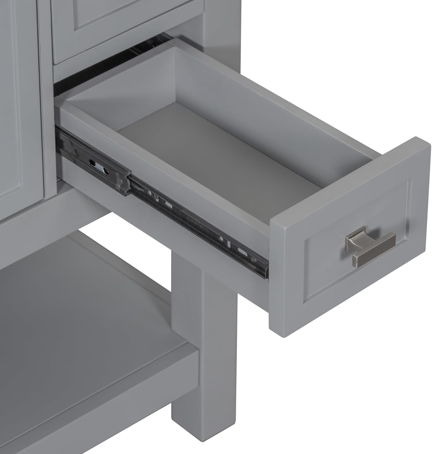 Polibi 36'' Bathroom Vanity with Top Sink,Modern Bathroom Storage Cabinet with 2 Soft Closing Doors and 6 Drawers,Single Sink Bathroom Vanity(Grey)