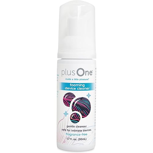 plusOne Adult Toy Foaming Cleaner, Fragrance Free, Pro-Skin Gentle Formula, Non-Sticky, No Scrubbing, Easy To Use Dispenser, TSA Approved