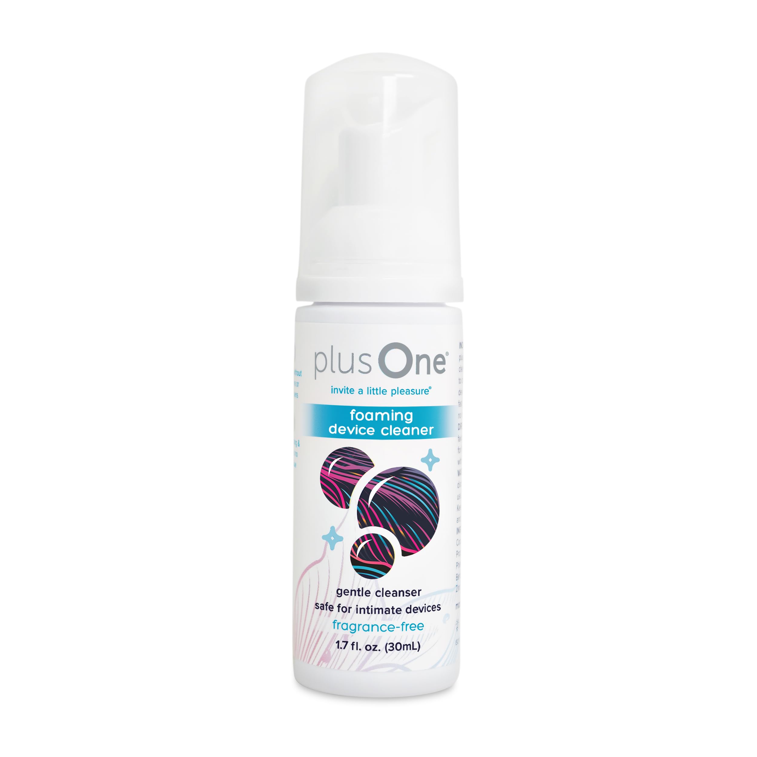 plusOne Adult Toy Foaming Cleaner, Fragrance Free, Pro-Skin Gentle Formula, Non-Sticky, No Scrubbing, Easy To Use Dispenser, TSA Approved