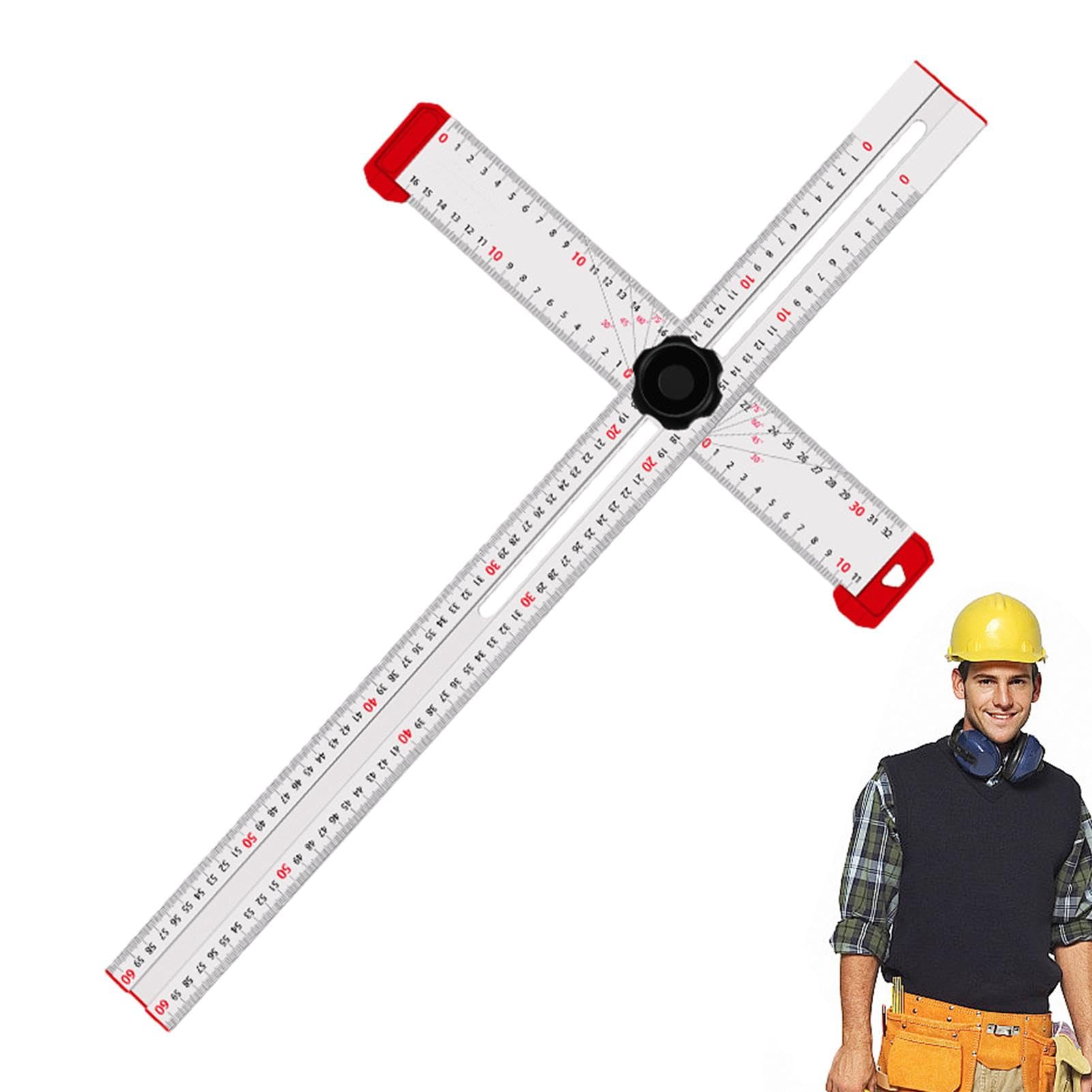 Strumento regolabile per cartongesso, quadrati per falegnameria, righello per la lavorazione del legno, righello per architetto per lavori di falegnameria, layout e misurazione, in lega di alluminio | righello per la lavorazione del legno, righello per ar
