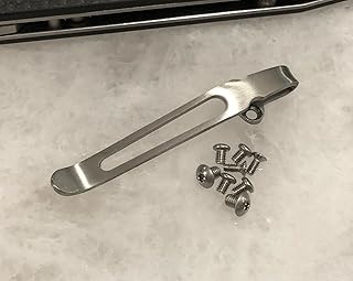 Titanium Deep Carry Pocket Clip with Stainless Screws Set For Spyderco Smock Knife
