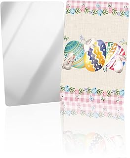 OComster Easter Eggs Compact Mirror Bulk 2 Pack Card Mirror, Spring Watercolor Bunny Butterflies Floral Pink Buffalo Plaid Small Compact Mirror for Purse, Rectangular Handheld Pocket Makeup Mirror