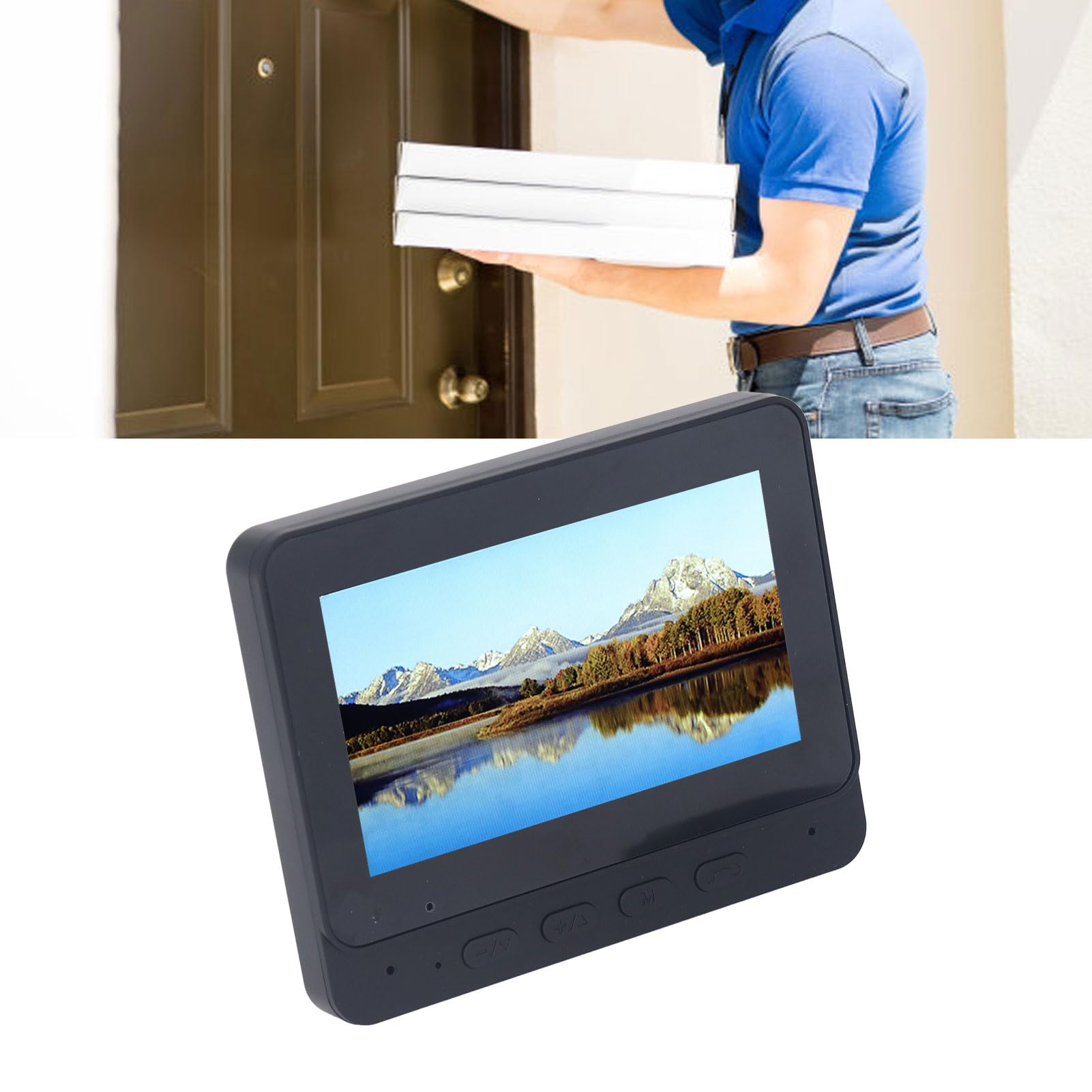 Draadloze Videodeurbel, Video-intercomsysteem, Nachtzicht, Tweerichtingsspraak, Kijkhoek van 70 °, Deurbel met Cameramonitor, Deurbel voor Villahuis, Kantoorappartement