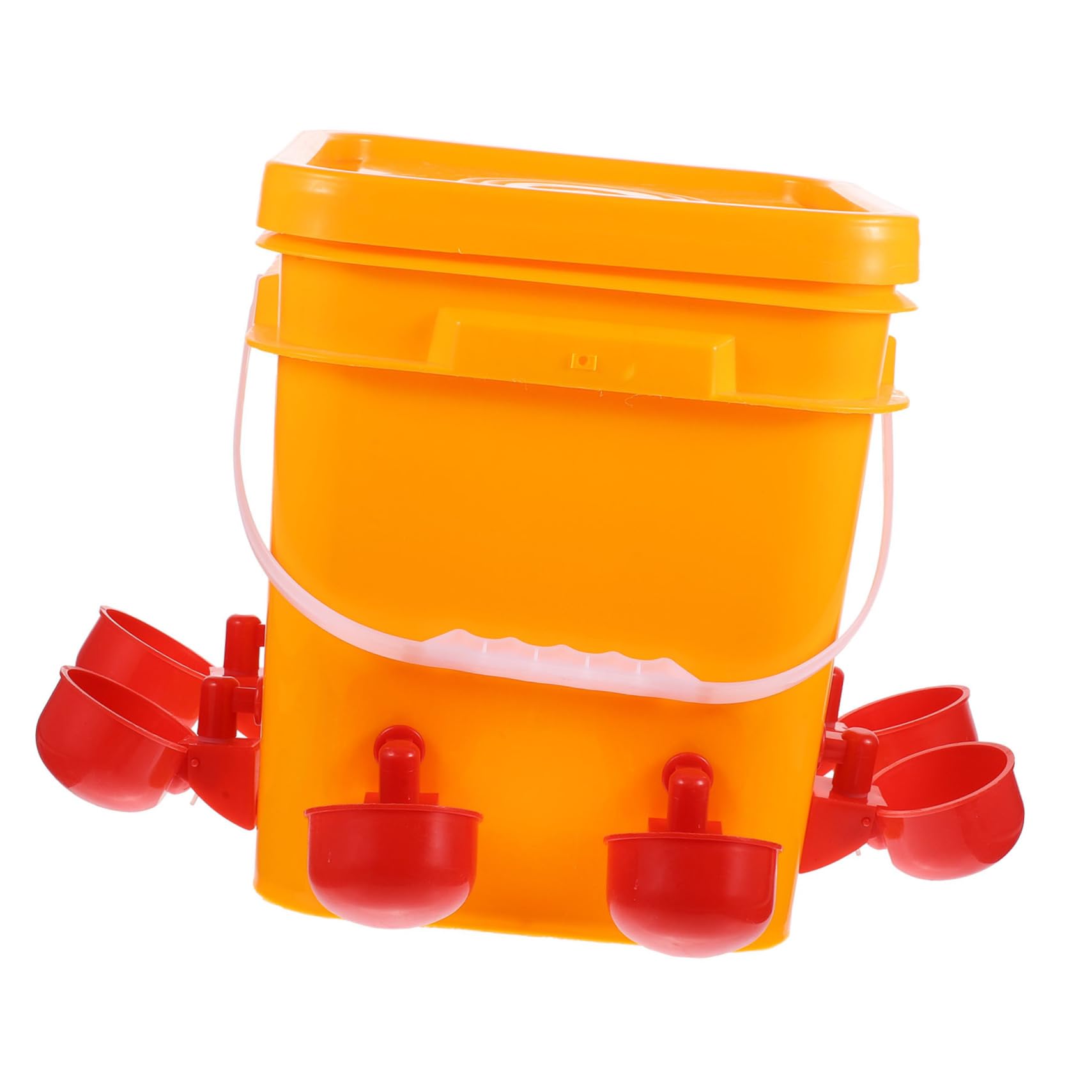 Bebedero Automático para Pollos 1 Juego de Plástico Naranja | Vasos para Beber, Fácil de Llenar, para Gallinas y Codornices en Uso Doméstico