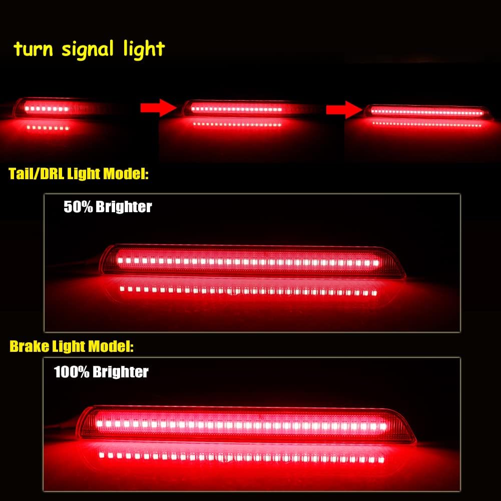 Red Lens LED Lamp for 2004-2009 Mazda 3,2007-2009 Mazdaspeed3 Rear Fog Bumper Reflector Brake Tail Sequential Flash Signal Lights