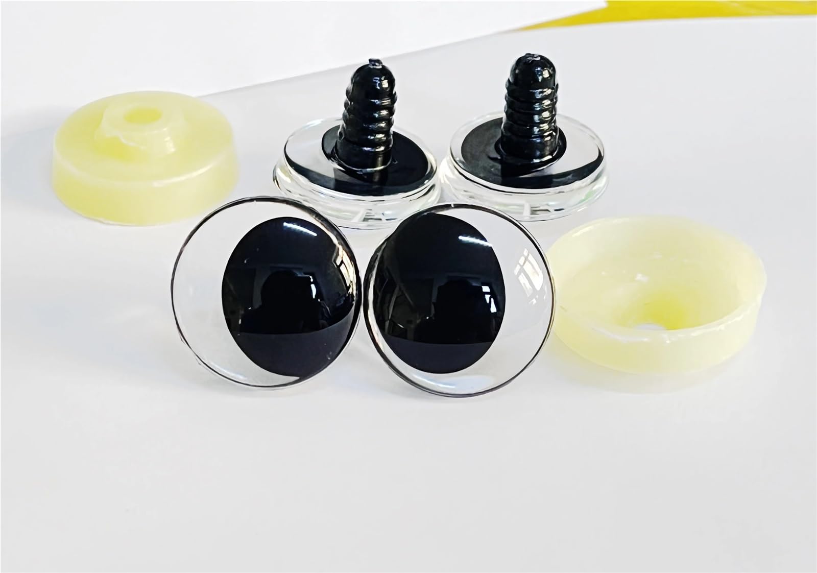 Ovale 3D-Puppenaugen, 25 Mm, 30 Mm, 50 Paar, Klare Pupille, Außermittig, Mit Harter Unterlegscheibe