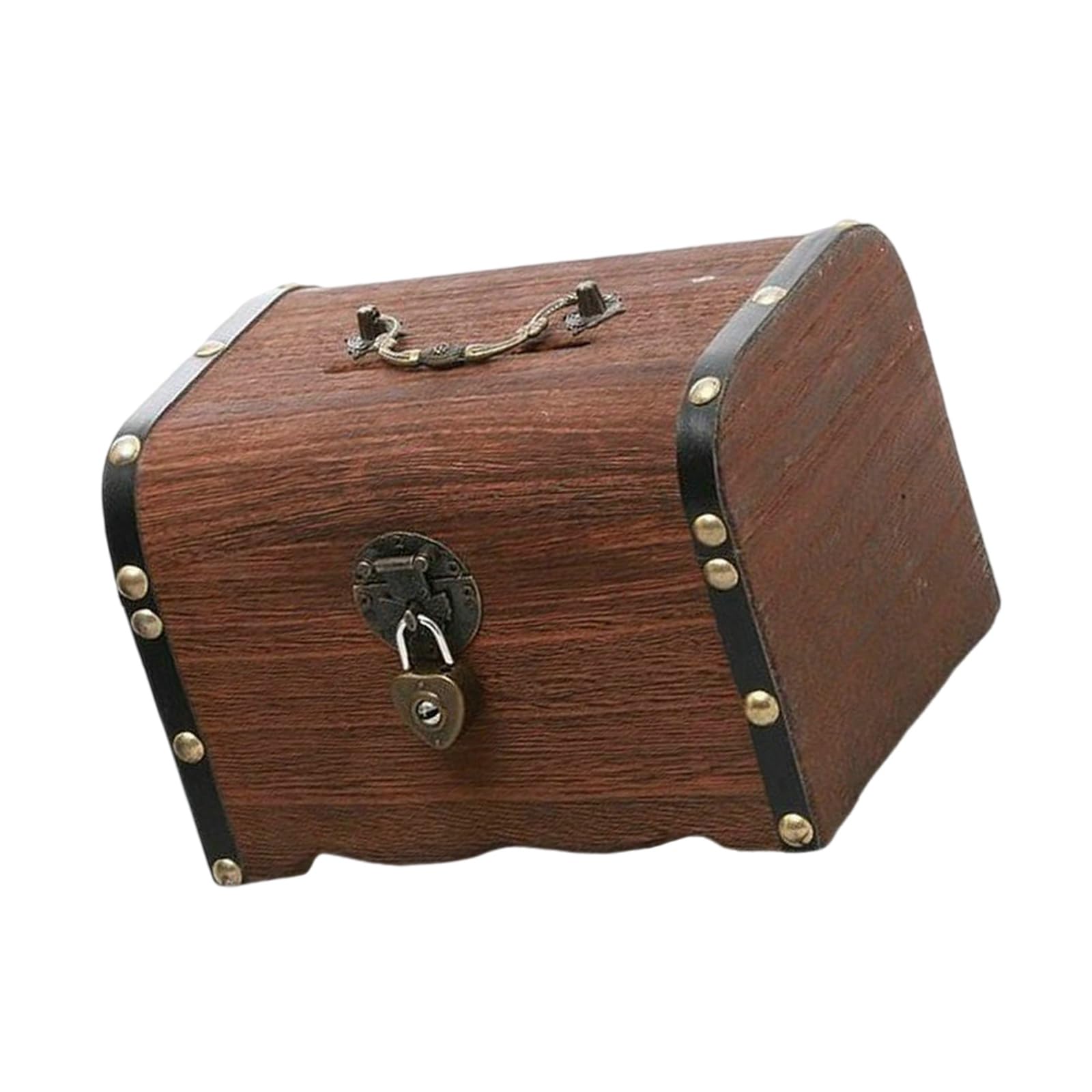 Wooden Treasure Chests Coin Banks with Bucolic Decorative Storage Box for Kids Homes Decors Decorative Wood Treasure Chests for Savings