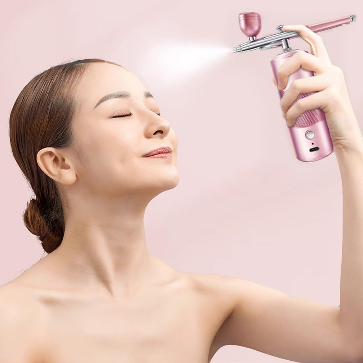 Portable Rechargeable With Compressor Double Action For Face Beauty Art Craft