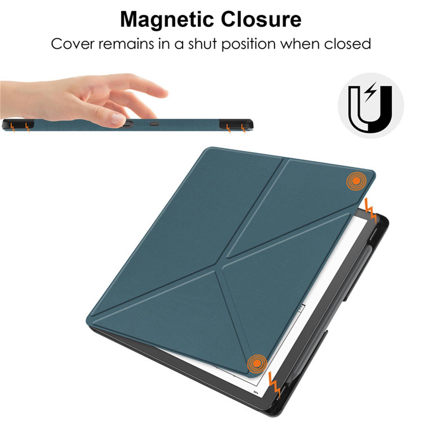 Cocoarm Custodia Adatta per Kindle Scribe, Pelle Sintetica, Design Pieghevole, Riattivazione Automatica del Sonno, Custodia con Supporto per Lettore E per Kindle Scribe 2022 2024 (GREEN)