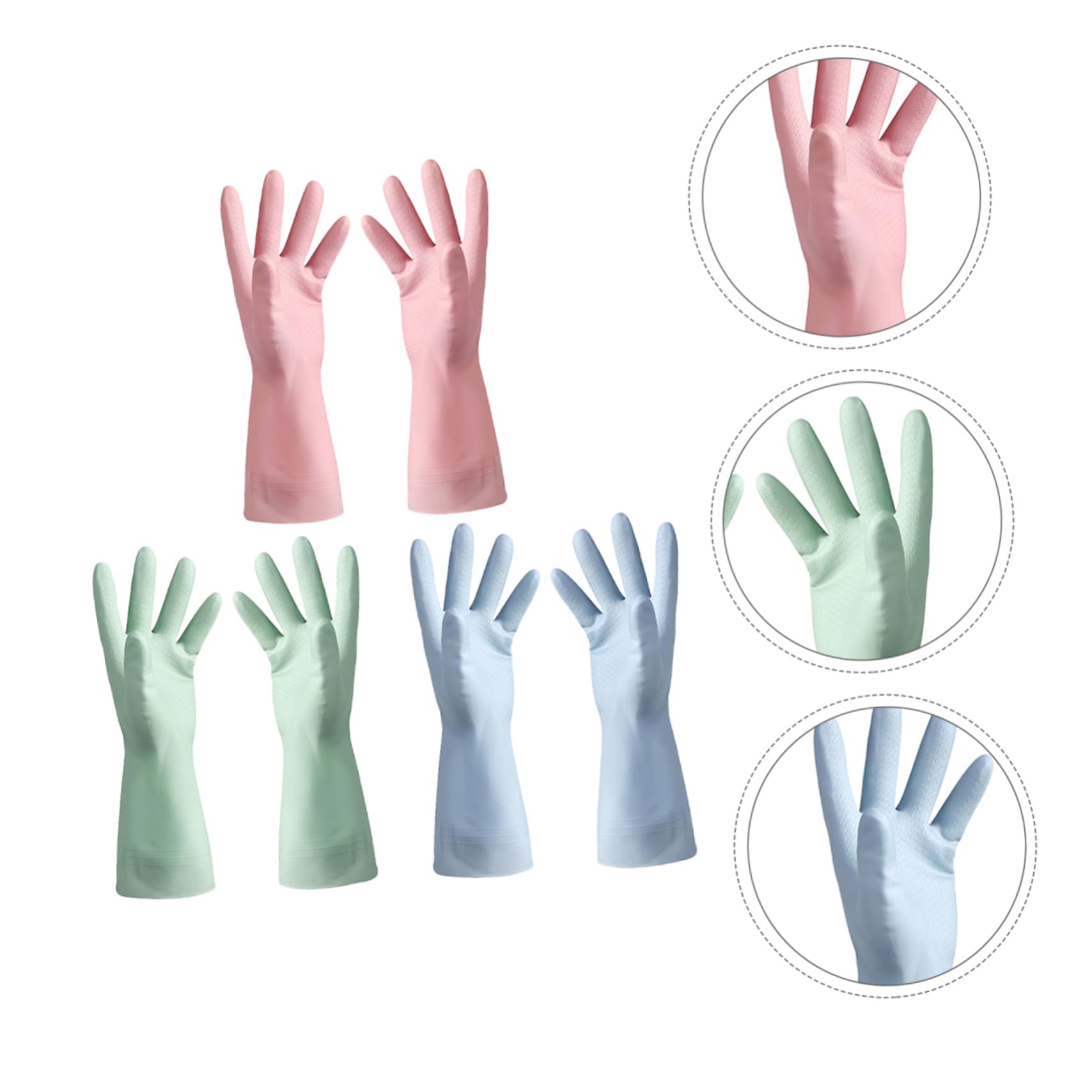 6 Paia Guanti da Cucina Antiscivolo Riutilizzabili Impermeabili per Lavaggio Piatti e Pulizie Domestiche da Colorate per Bagno Lavanderia e Lavori Vari