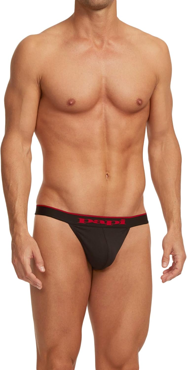 Papi Men's 3-Pack Premium Fashion Cotton Active Stretch Thong - Image 4