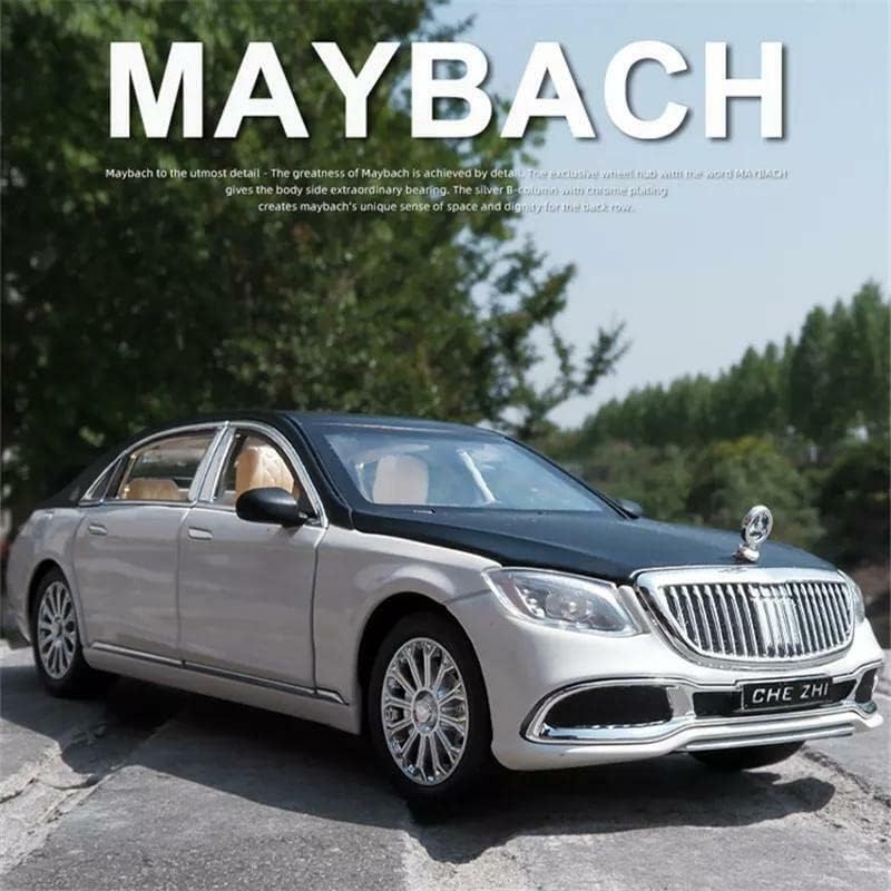 Image of 1:24 Scale Big Mercedes Maybach S600 Toy Car | Metal Pullback Diecast Car for Kids with Openable Doors, Sound, Light Effects Toy for Car Enthusiasts (Color As Per Available),black