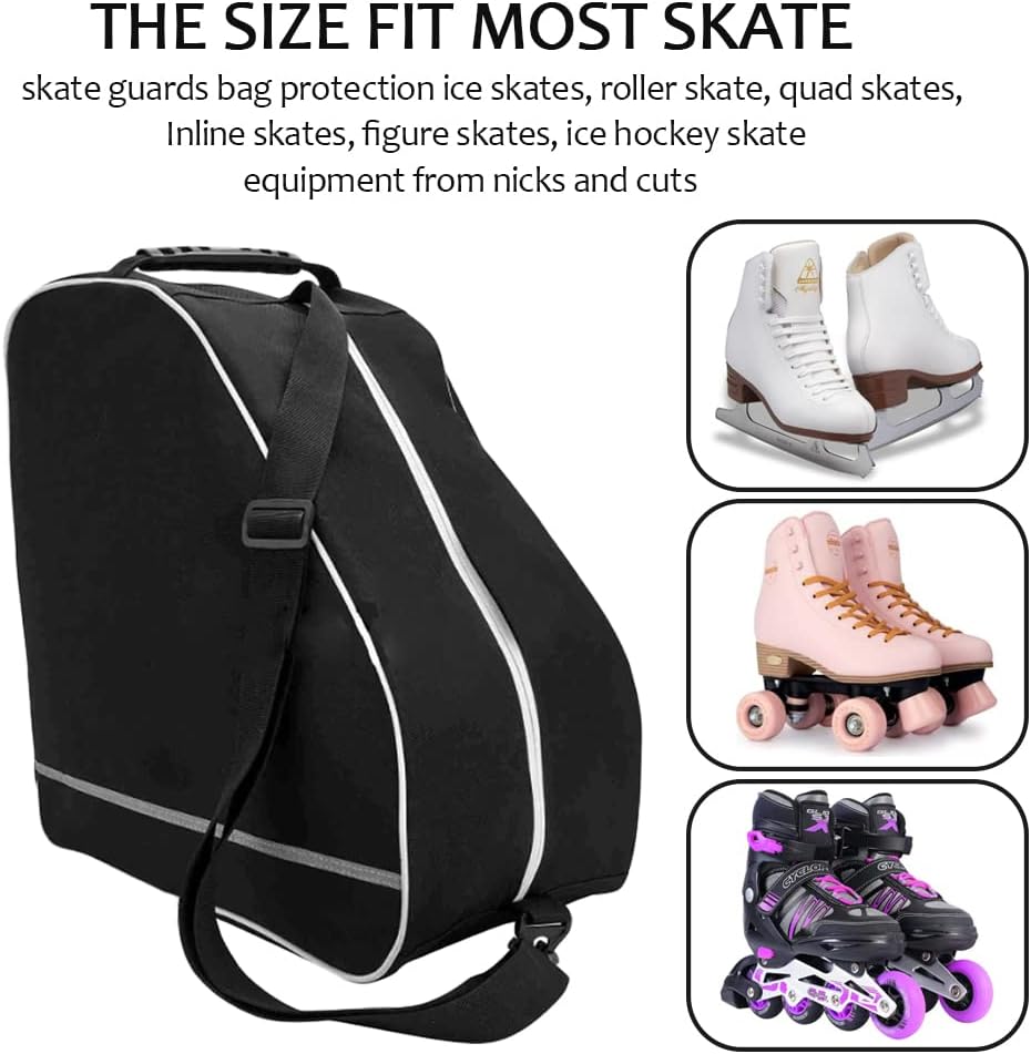 Large Skate Bag for Quad, Inline, Figure, Ice Hockey Skate Guards Protective Gears Accessories