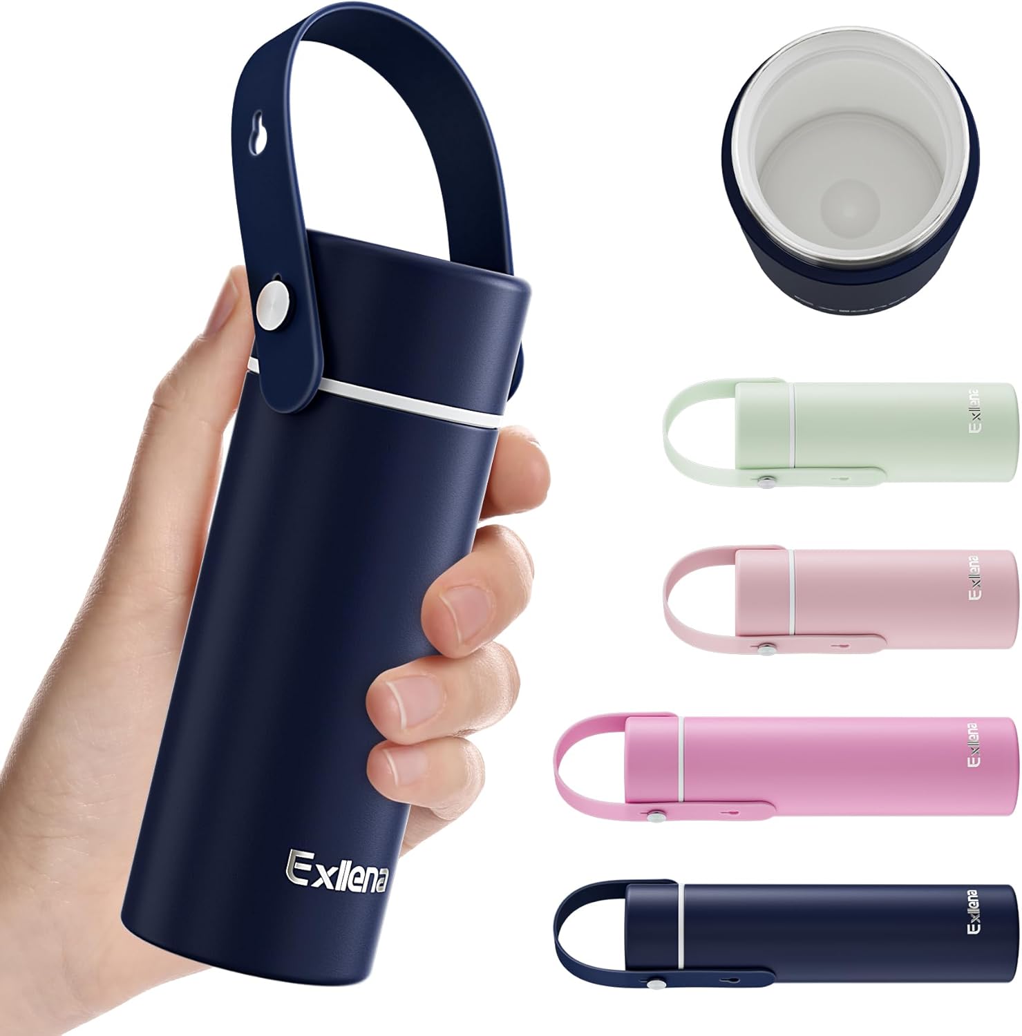 【Upgraded】 Ceramic Lined Small Insulated Water Bottle 6.8oz/200ml with Adjustable S...
