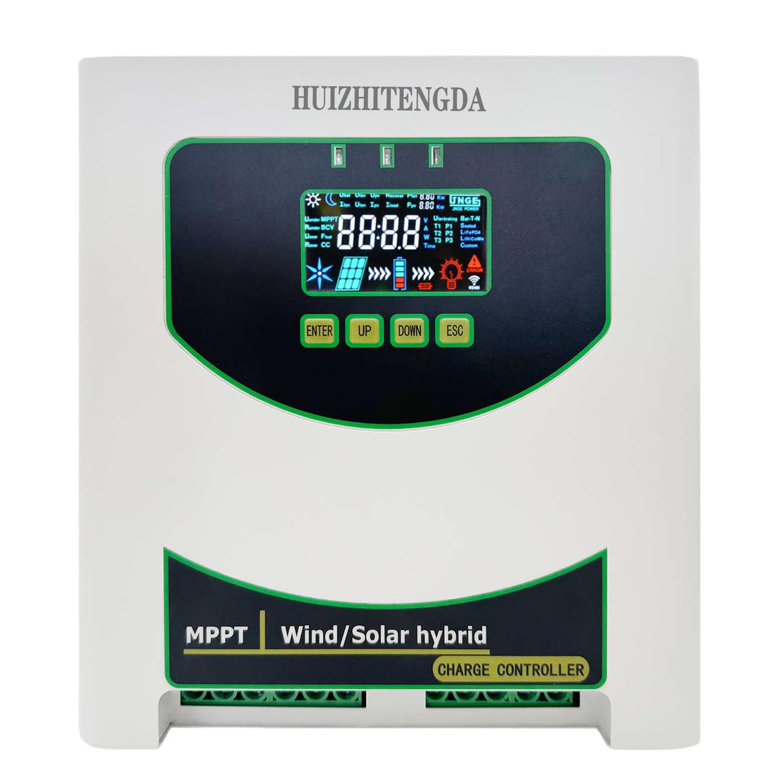 Hybrid Solar-Wind-Laderegler 12000W – MPPT, 12/24/48V Automatisch, LCD, Inkl. Dump-Last-Widerstand, Für Hausgeräte