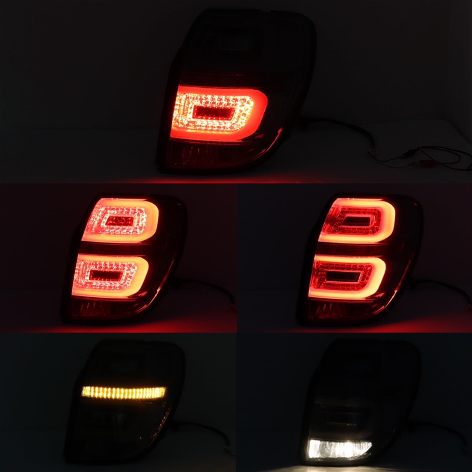 Piloto Trasero Para Chevrolet para Captiva 2008 2009 2010-2015 LED parachoques trasero luz trasera lámpara de freno de parada Pilotos Traseros (Color : LED Red Pair)