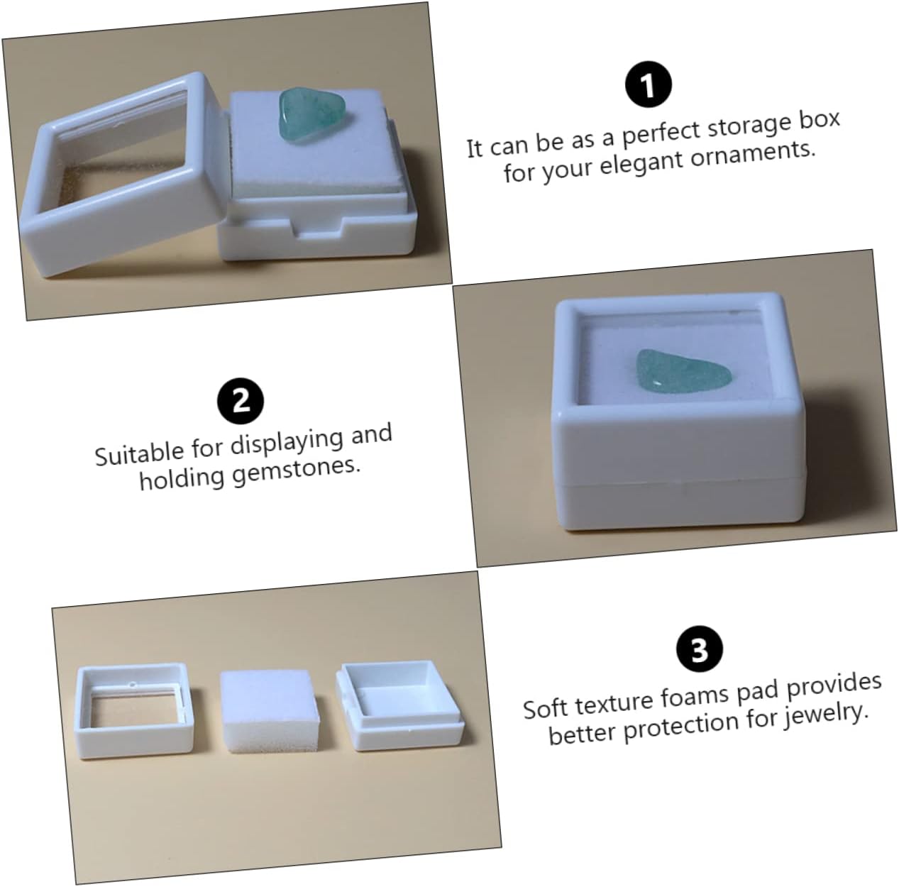 5pcs Transparent Jewelry Ring Display Case with Soft Inserts for Loose Gems Brooches and Accessories for Gifting and Storage image 3