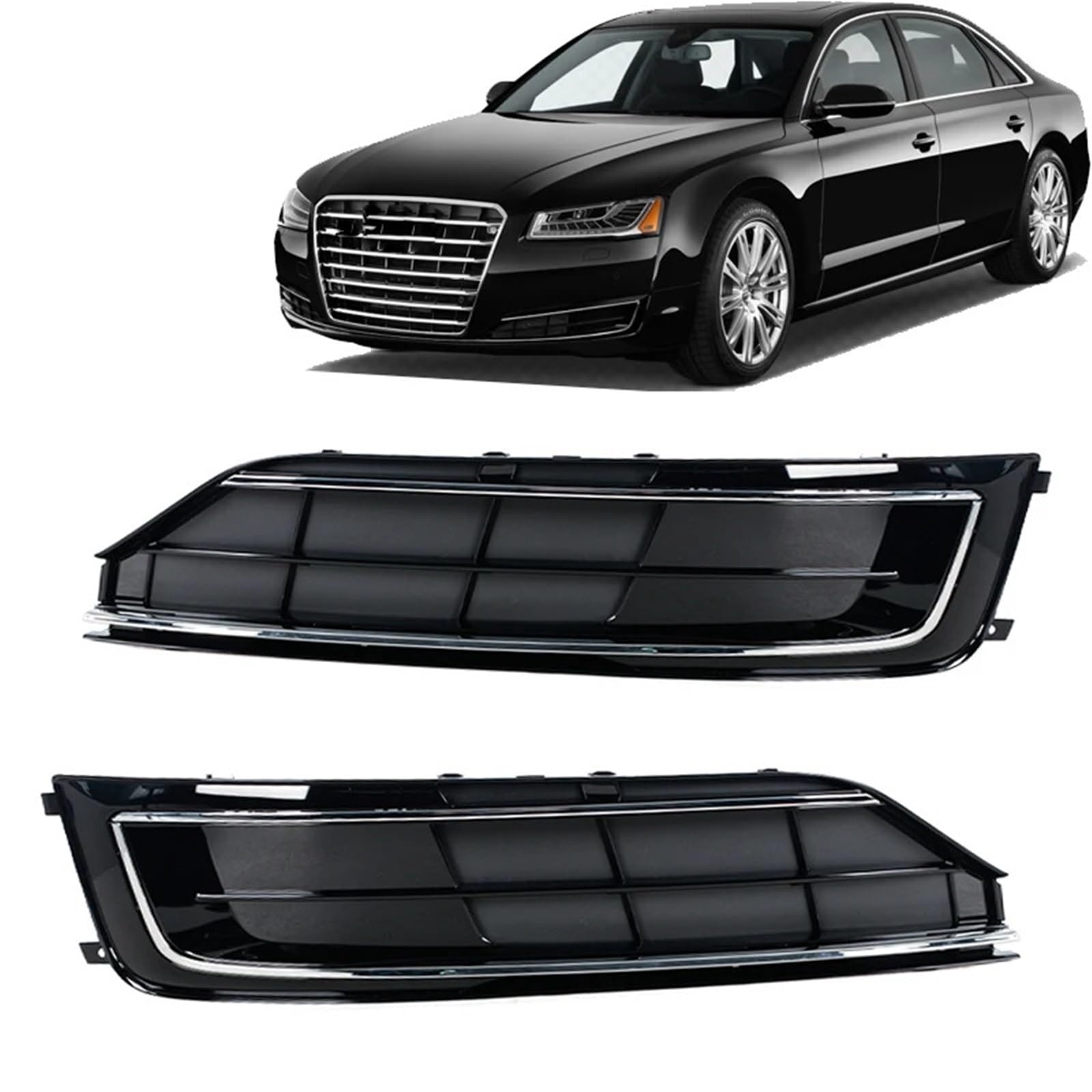 Telaio Compatible With fendinebbia Paraurti anteriore Griglia di copertura Compatible With fendinebbia Compatibile con AUDI A8 D4 PA 2015-2016 4HO807679RT94 4HO807680RT94 Ricambi Compatible With auto(
