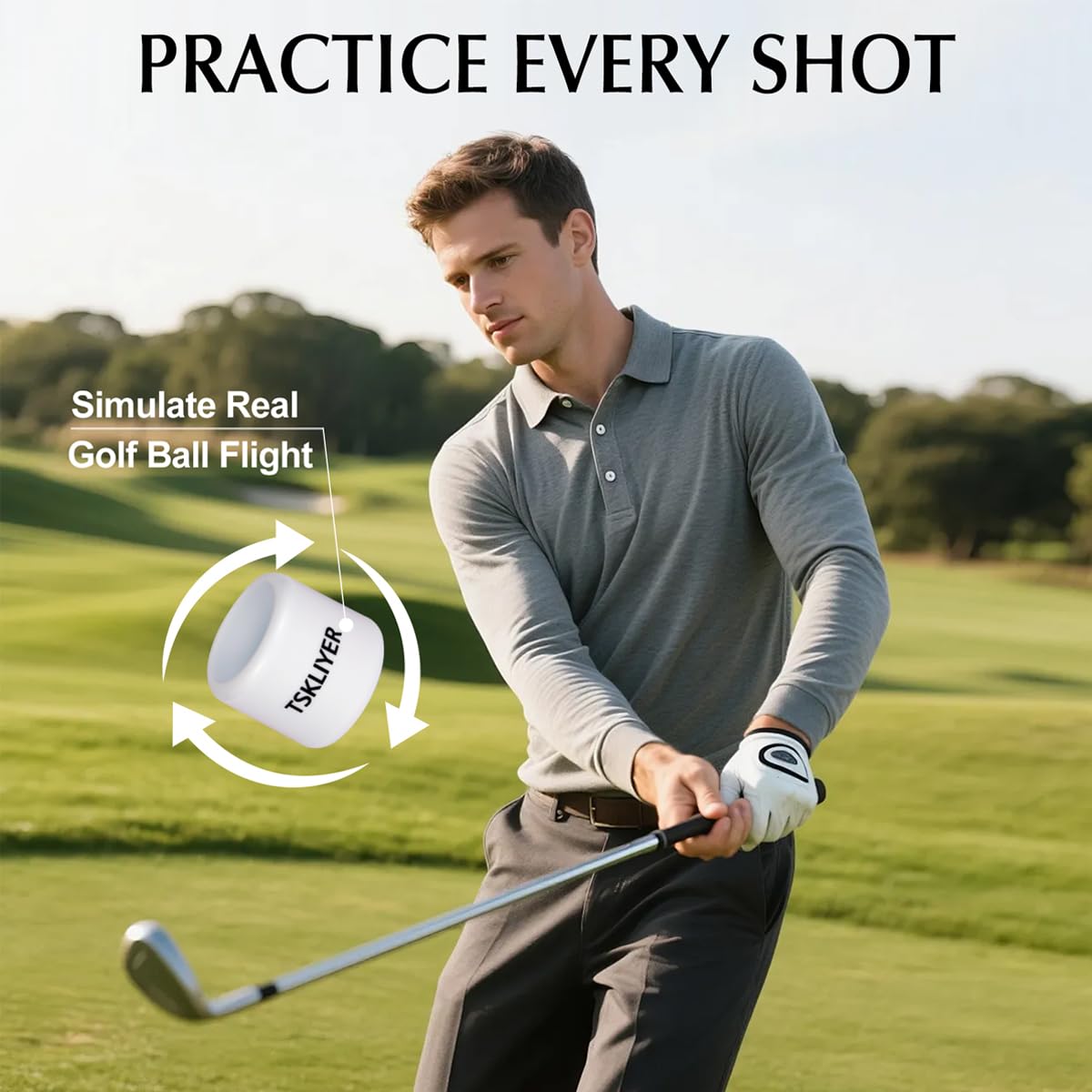12 pelotas de golf de práctica, ayuda de entrenamiento de golf de vuelo limitado para todos los golfistas en el campo de conducción interior del patio trasero