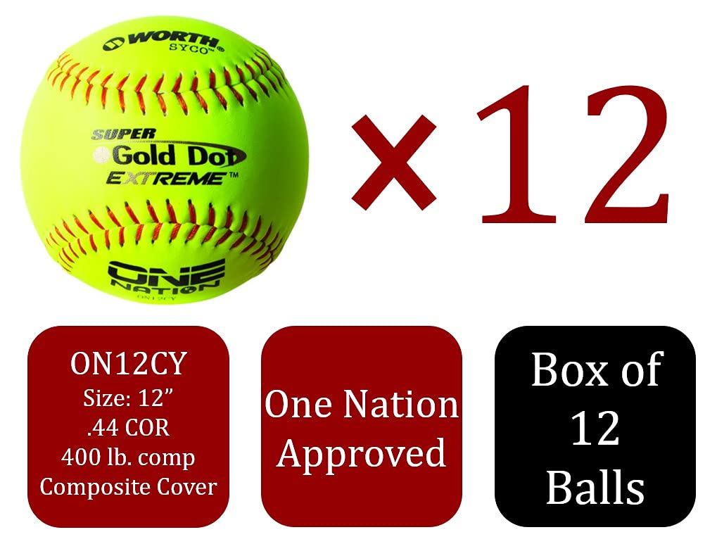 Worth One Nation 11 In Gold Dot Softballs (Dozen) Worth