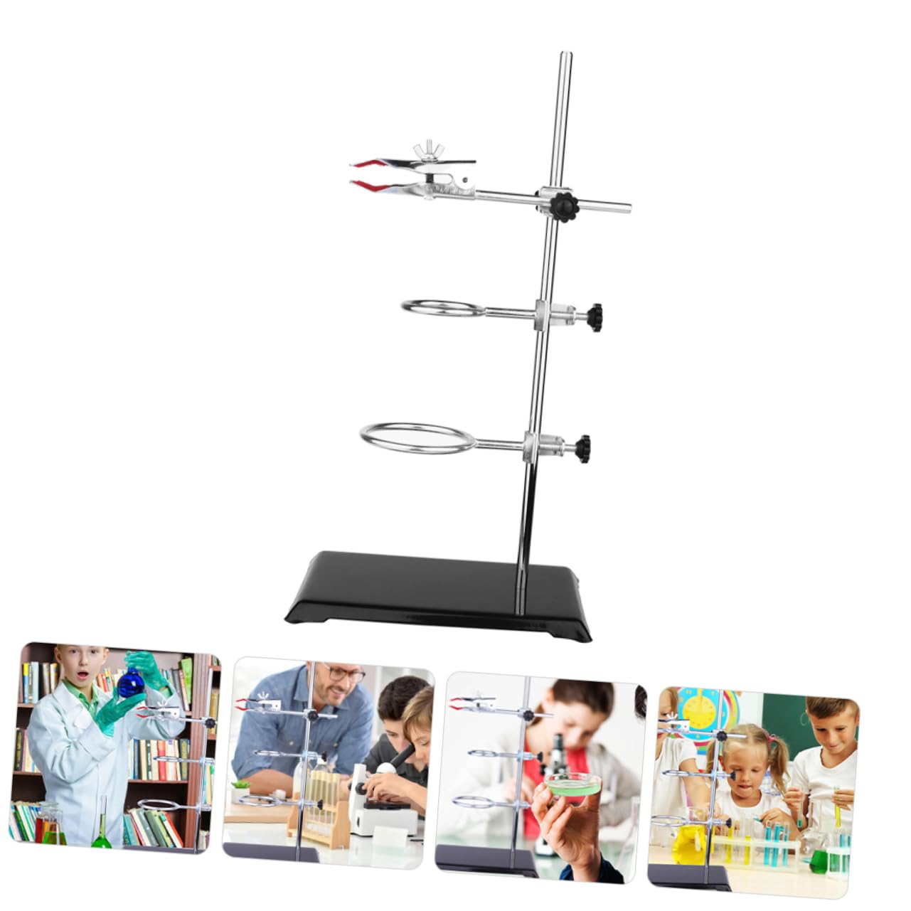 MAGICLULU Support de Laboratoire Métallique Matériel de Laboratoire Pince pour Flacons Support pour Entonnoirs Accessoire pour Chimie et Physique