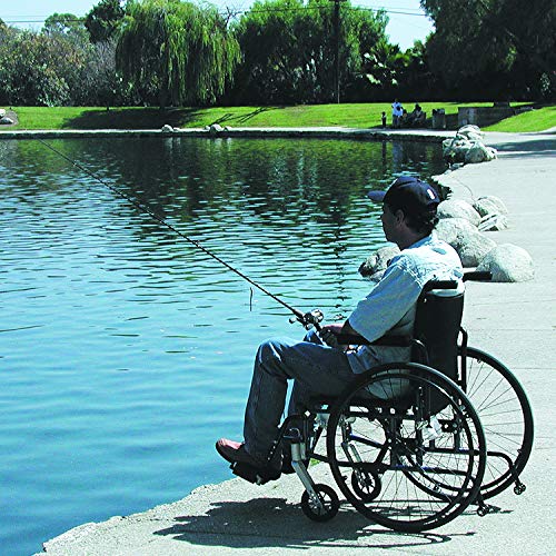 Tuffcare High Strength Lightweight Wheelchair - Compact Series Ultra Light K0005 - Swing Back Adjustable Height Arms With Detachable Footrests (Burgundy Red, 18" Wide) #TOP1