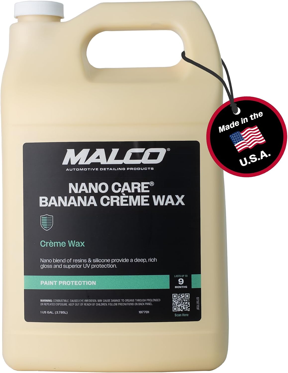 Malco Nano Care Banana Creme Wax for Automotive Finishes, 1 Gallon