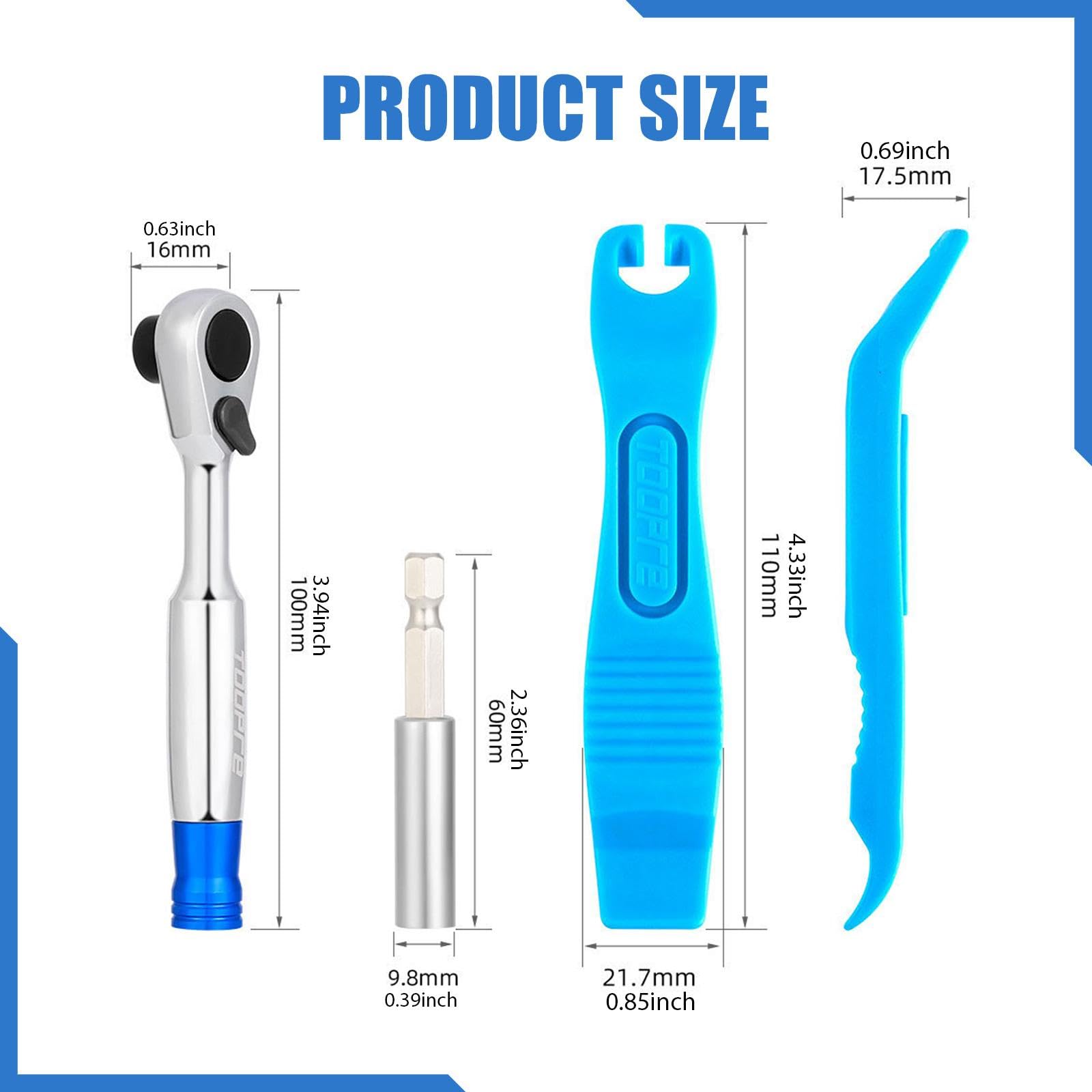 Sharplace Kit de Herramientas para Reparación de Bicicletas, Bolsa de Almacenamiento, de Trinquete, Parches Reversibles para Neumáticos de Garaj