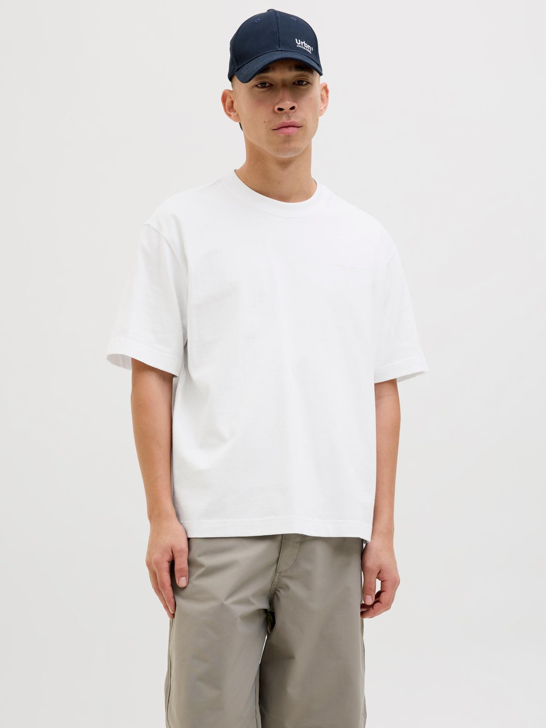 JACK & JONES Męski T-shirt z nadrukiem na plecach
