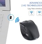 Ergonomic Wireless Mouse with USB Receiver for Laptop PC Computer,Ergo Vertical Mouse with Silent Clicks,3 Adjustable DPI Levels PC,USB Mice for Laptop Chromebook Notebook PC, Black