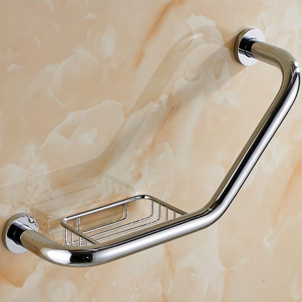 Barras de Agarre Manija Soporte de Seguridad Pasamanos, Barras de Apoyo para Seguridad en el baño Pasamanos de Acero Inoxidable para Personas Mayores discapacitadas con jabonera de Alambre, pasamanos