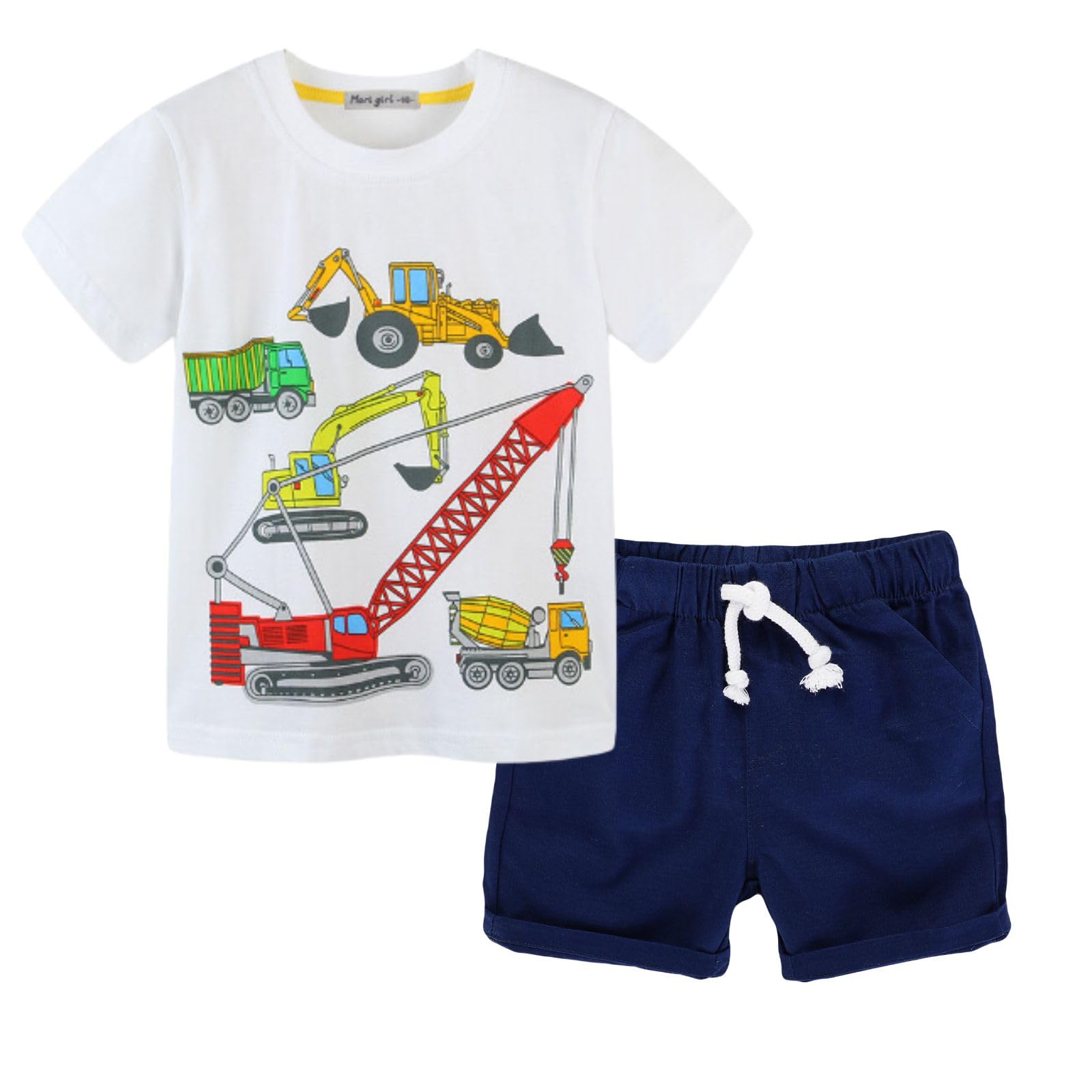 Toddler Boy Clothes Cartoon Cotton Summer Short Sleeve T-Shirt and Shorts Kids Outfit Set 2-7 Year