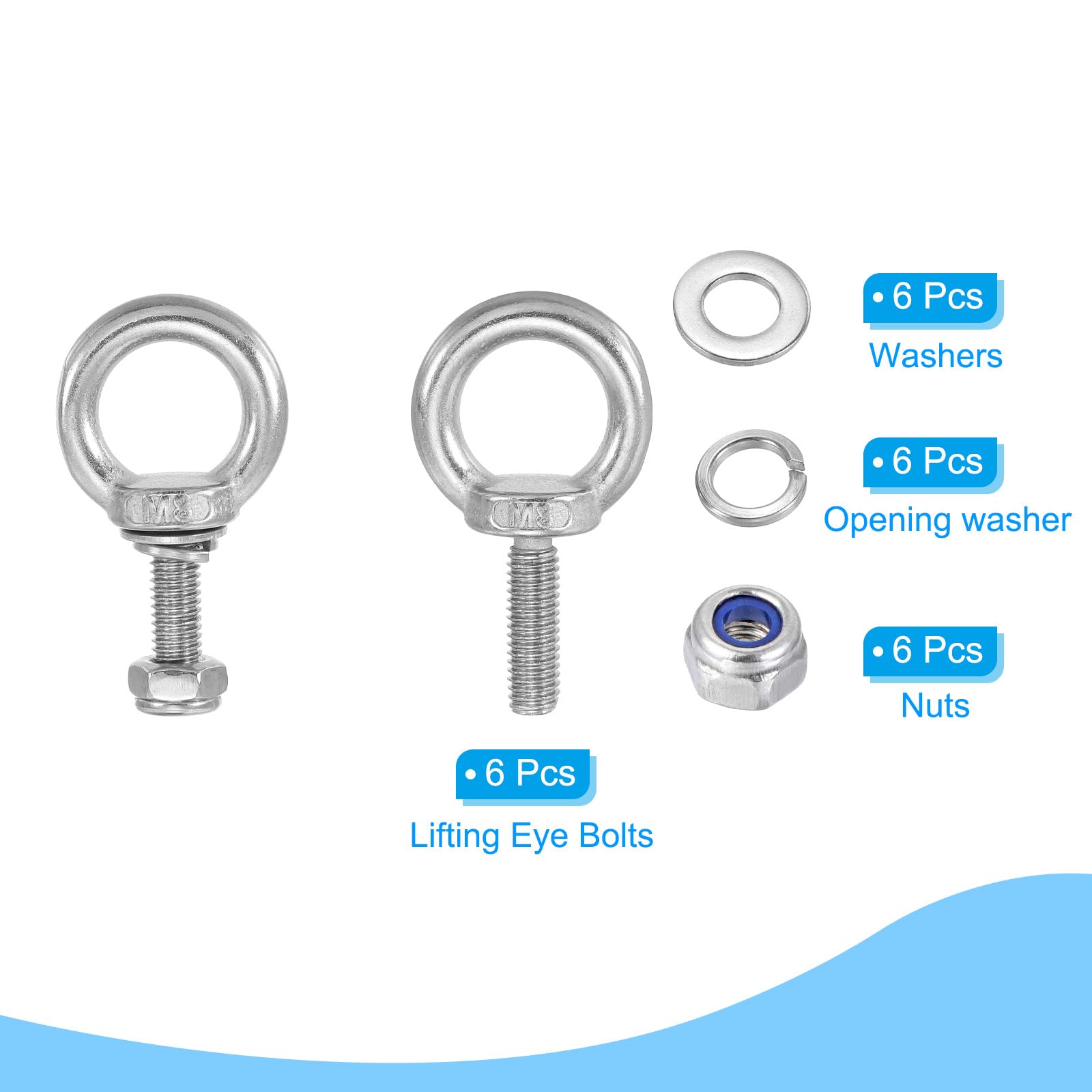 PATIKIL Lifting Shoulder Eye Bolts - Image 3