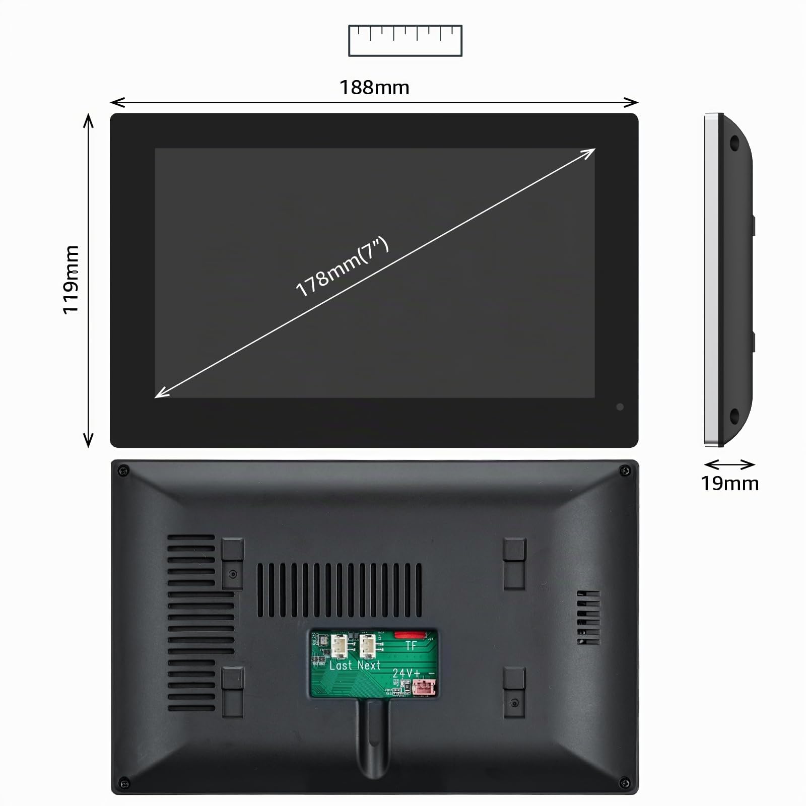 Videocitofono con monitor touch da 7 pollici, compatibile SOLO con i sistemi di videocitofonia KW02-IP7, KW06-IP7, KW02-IP10, KW07-IP7-kit 1080P