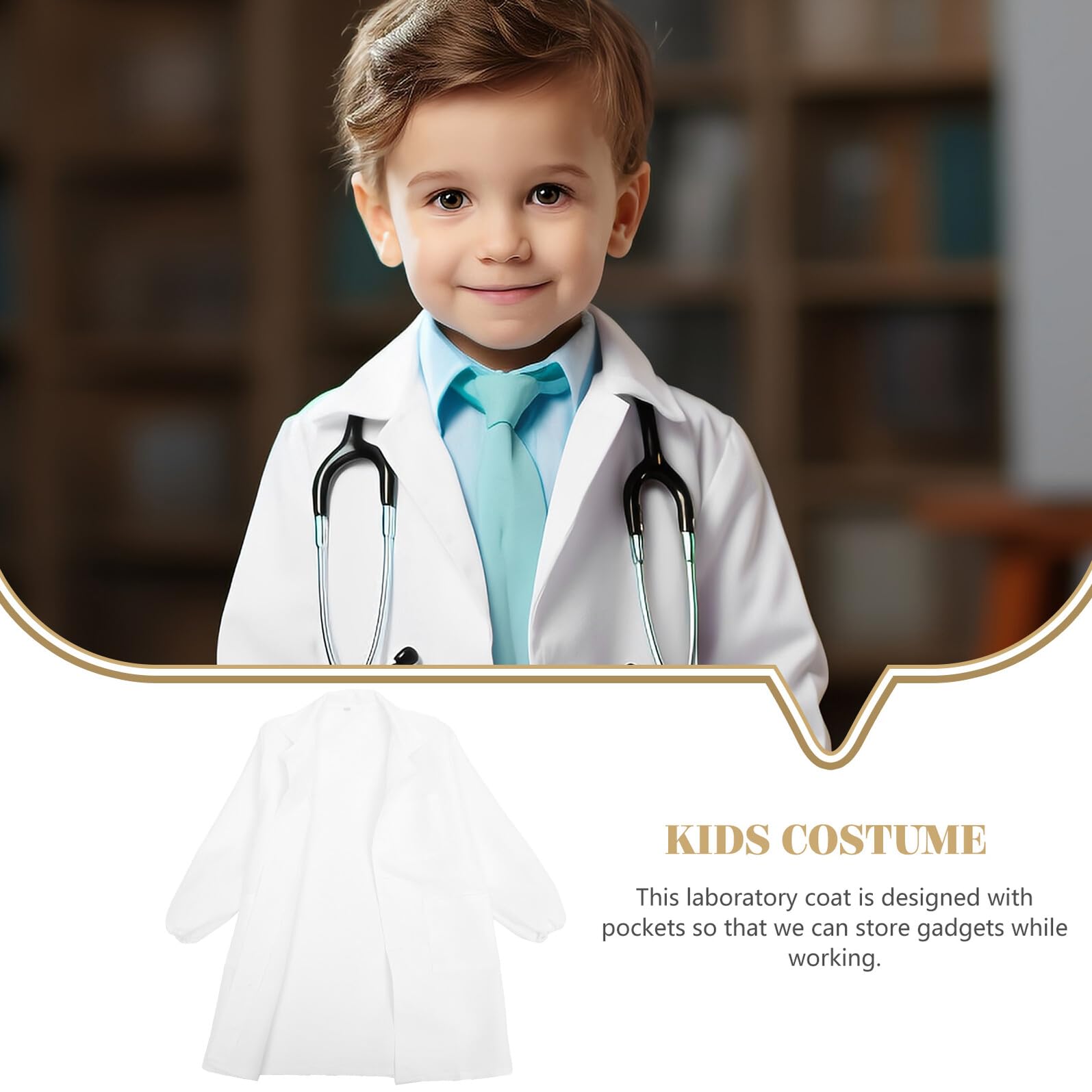 BESTonZON Déguisement Blouse Laboratoire Garçon Fille Blanc Manches Longues Costume Scientifique Cosplay Garçon Fille pour Fêtes Jeux Rôle École