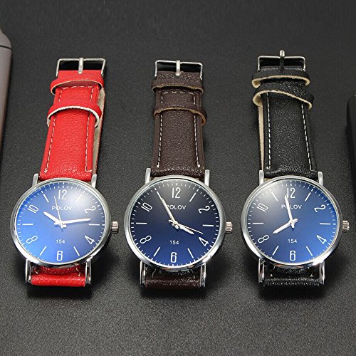 Relógio De Quartzo Pu Pulseira De Couro Relógio De Pulso