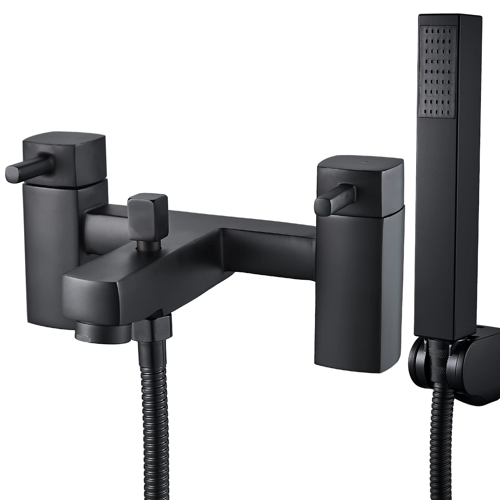 Bath Mixer Taps, NewEast Black Bathroom Shower Mixer Tap, Square Tub Tap Bath Filler Tap